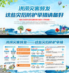 洪涝灾害频发 灾后防护举措展板