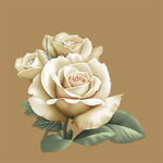 玫瑰高清手绘花卉印花