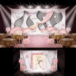 粉色系粉白配色婚礼