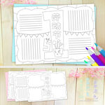 五一劳动节线描涂色小报手抄报