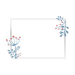 田园小清新植物花卉银色金属边框