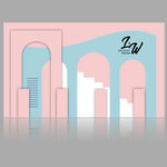 小清新造型堆叠背景