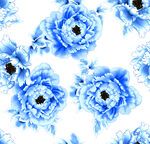 大牌 青花 牡丹 手绘花 