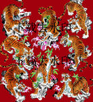 大牌男装手绘老虎印花