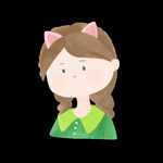 水彩猫耳小女孩