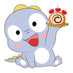 举着美味蛋糕的可爱小恐龙