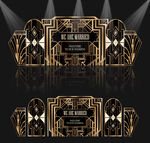 欧式黑金盖茨比背景