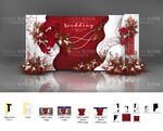 红白色婚礼设计效果图背景