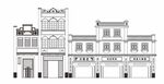 老式骑楼建筑线稿