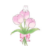 郁金香可爱插画