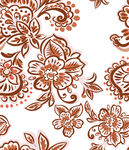 数码印花线条花朵