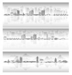 绍兴浙江城市建筑线描插画地标