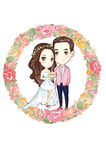 浪漫婚礼卡通新人插画Q版