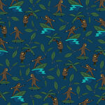 丛林猴子与树叶无缝图案