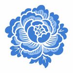 青花瓷牡丹插画