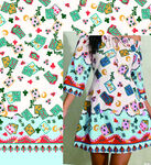 卡通图案连衣裙面料展示