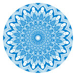 蓝色古典花纹圆形图案