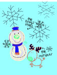 可爱雪人插画