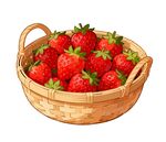 一筐子草莓矢量图