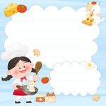 儿童快餐美食奶酪西红柿披萨边框