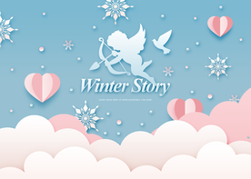 剪纸风海报 丘比特