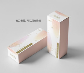 小清新手绘羽毛护肤品化妆品包装