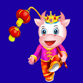 卡通牛牛年门画牛年门贴卡通牛