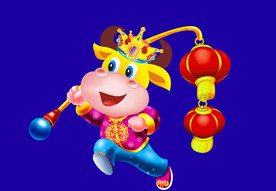 牛年门画牛年门贴牛年大吉卡通牛