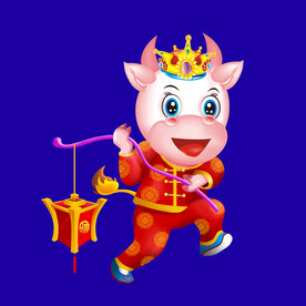 牛年门画牛年门贴卡通牛