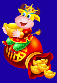 牛年门画牛年门贴卡通牛