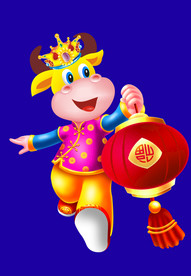 牛年门画牛年门贴卡通牛