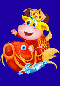 牛年门画牛年门贴卡通牛