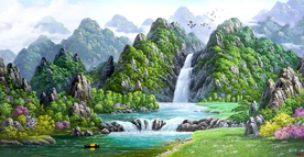 风景画流水生财