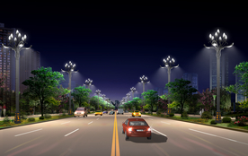 道路效果图夜景PSD分层