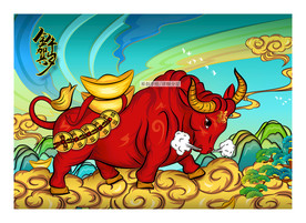 原创插画牛年贺岁