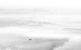 简约新中式山水画背景墙