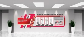 红色企业文化墙