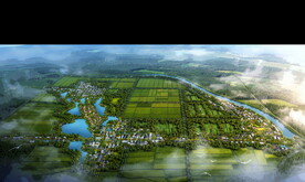 美丽乡村鸟瞰效果图