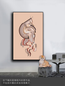 豪华抽象色块装饰画