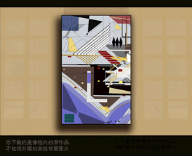 欧式古典抽象色块装饰画