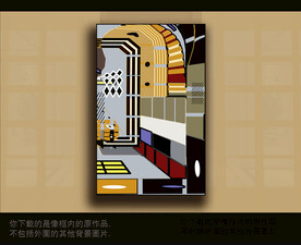 欧式古典抽象色块装饰画