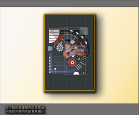 西部牛仔抽象装饰画