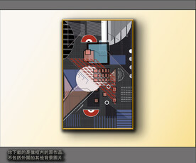 西部牛仔抽象装饰画