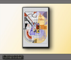 西部牛仔抽象装饰画