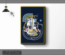 西部牛仔抽象装饰画