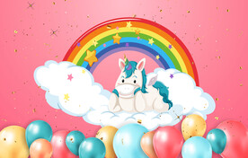 粉红色儿童背景墙