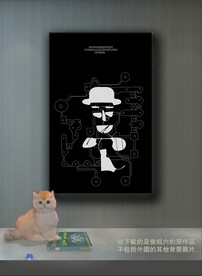 欧洲黑白抽象色块装饰图