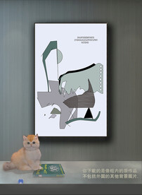 新中式色块抽象装饰画 