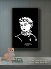 欧洲黑白抽象色块装饰图