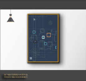 欧式抽象色块组合装饰画